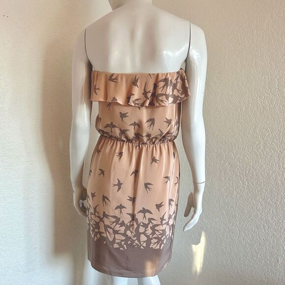 REVOLVE X Amanda Uprichard Dress Silk Birds Strapless Size M • NEW WITH TAGS • - Picture 3 of 7